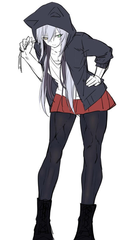 one of Yuko's more "Feminine" outfits